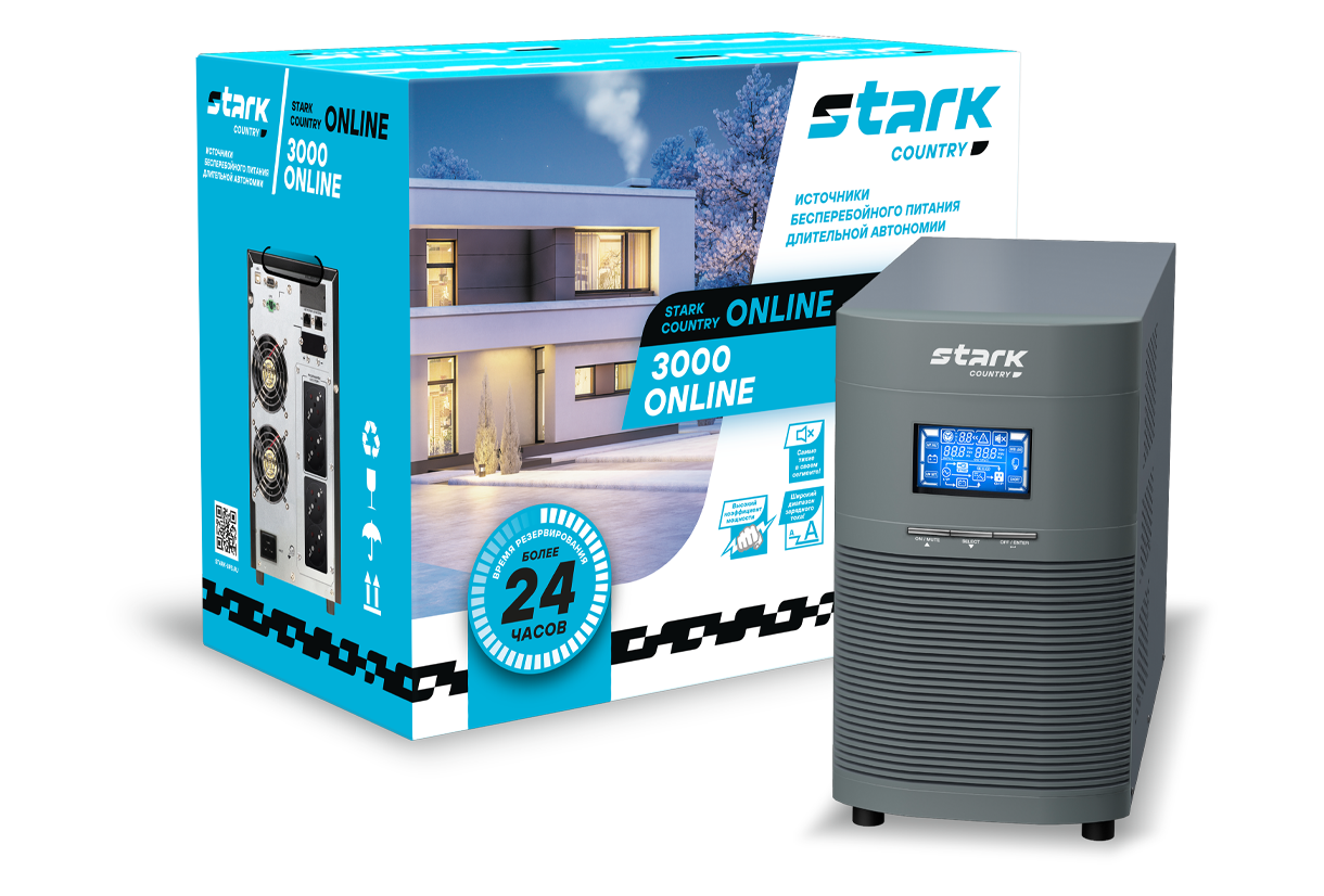 Источник бесперебойного питания Stark Country 3000 online 12А (2700 ватт 72 вольта) цена Хабаровск Источник бесперебойного питания Stark Country 3000 online 12А (2700 ватт 72 вольта) купить в Хабаровске